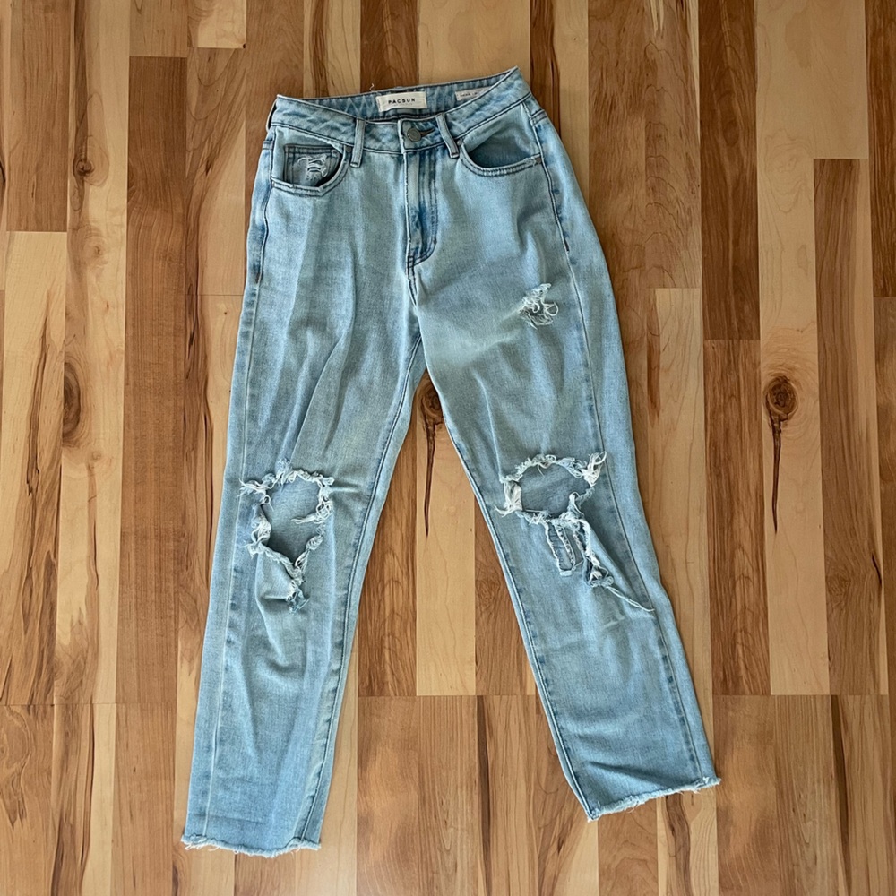 Pacsun Light Blue Ripped Mom Jeans Size 23
